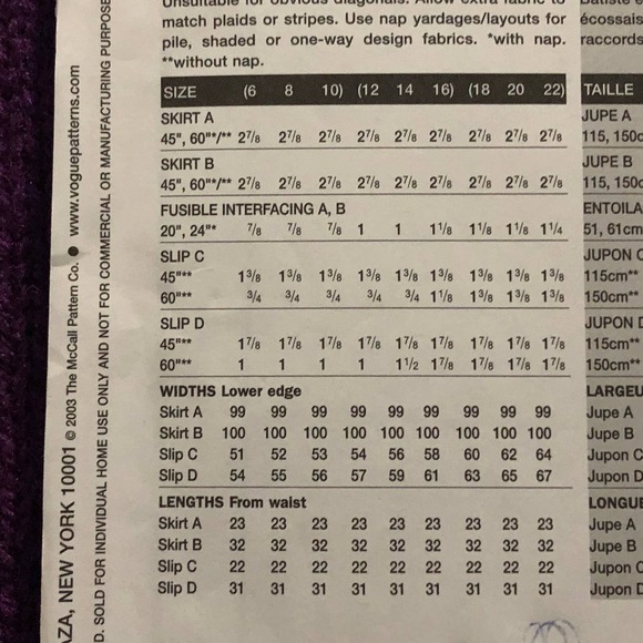 Vogue Pattern  7689 swing midi maxi skirt  sz 12 - Picture 6 of 8